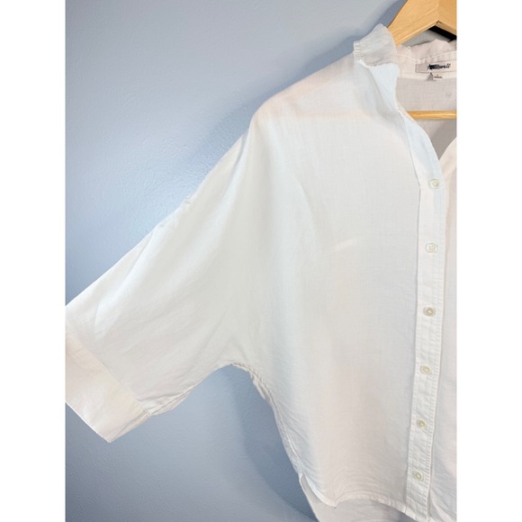 Madewell Oversized Pleated-Sleeve Button-Up Shirt White Small NWOT‎ - Picture 5 of 9